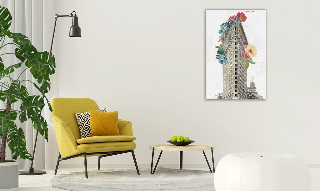 Floral Flat Iron Wall Art Print on the wall