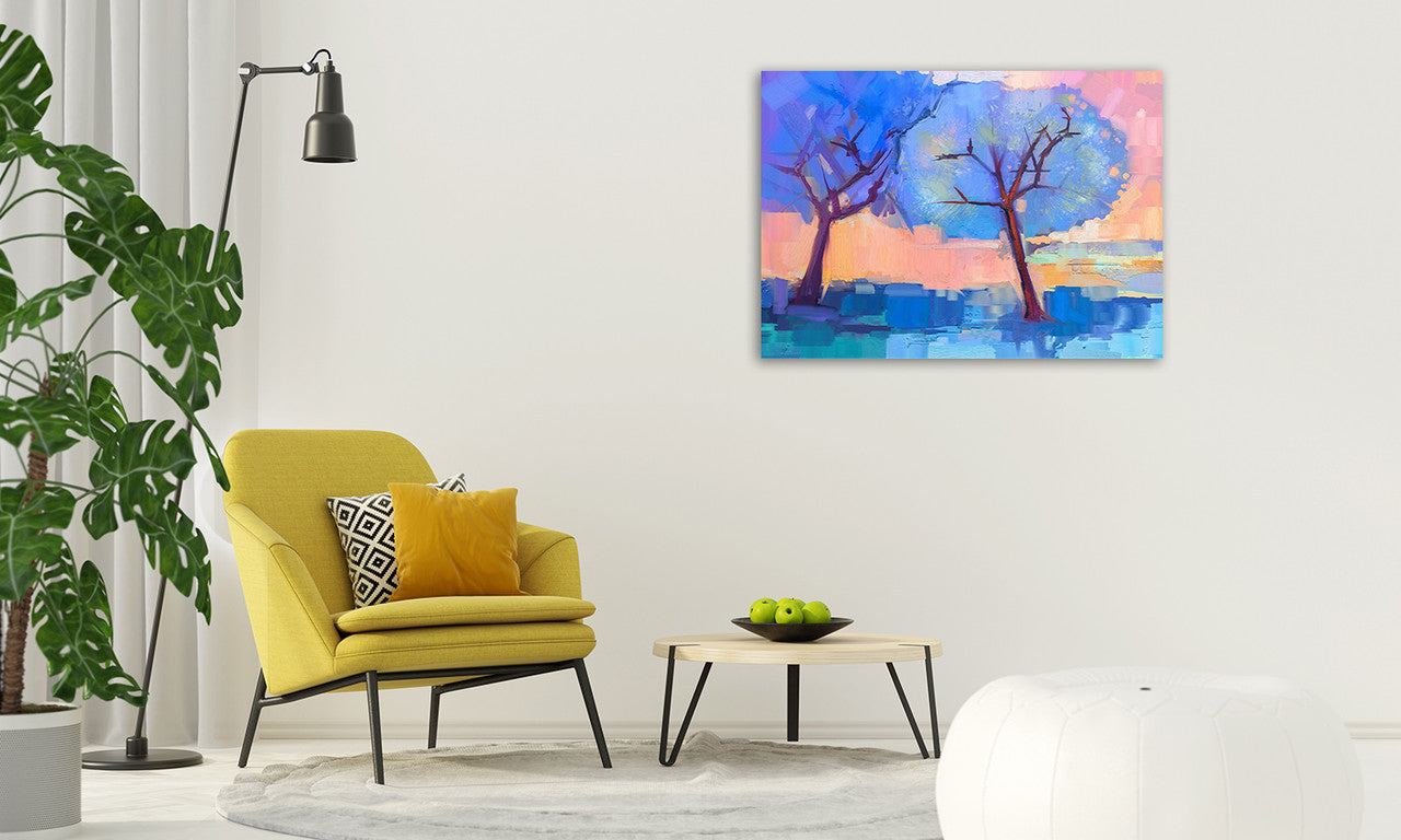 Forest Trees Wall Art Print on the wall