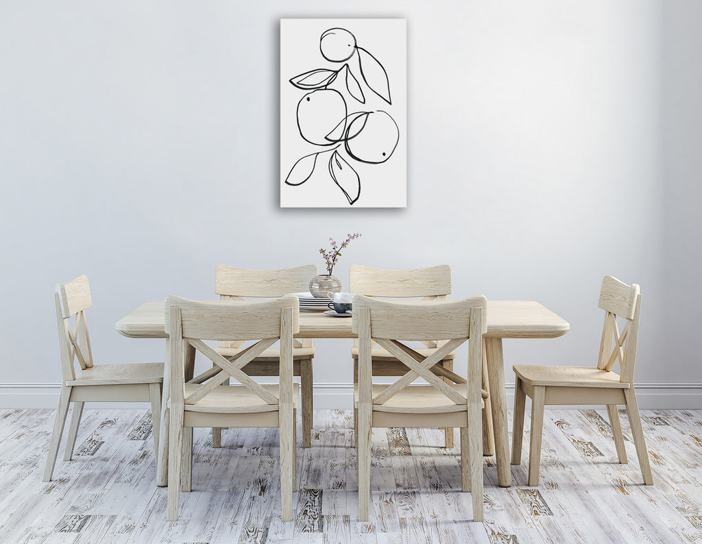 Fruit Contour Oranges Wall Art Print on the wall