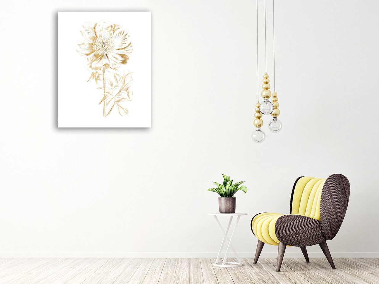 Gilded Botanical VIII Wall Art Print on the wall