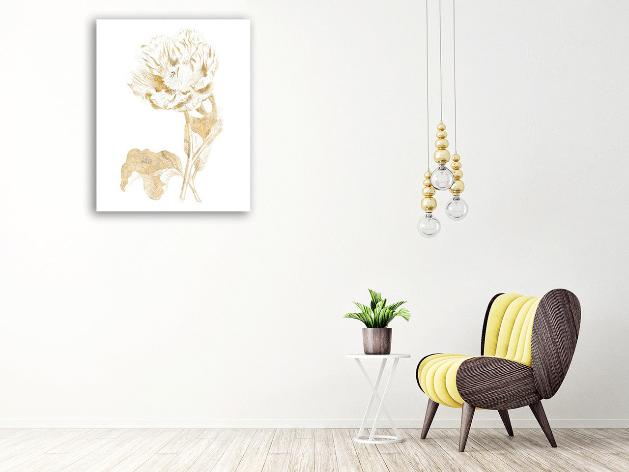 Gilded Botanical VII Wall Art Print on the wall