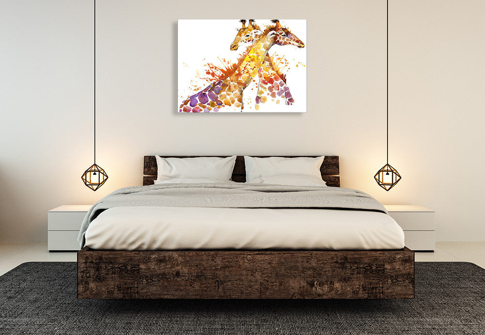 Giraffe Wall Art Print on the wall