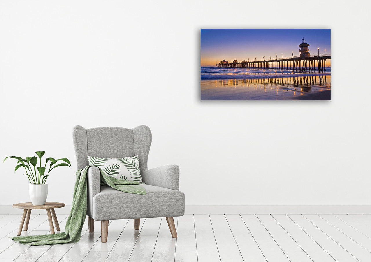 Huntington Pier Wall Art Print on  the wall