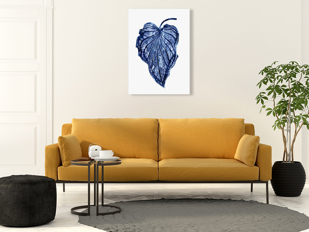 Indigo Palm III Wall Art Print on the wall