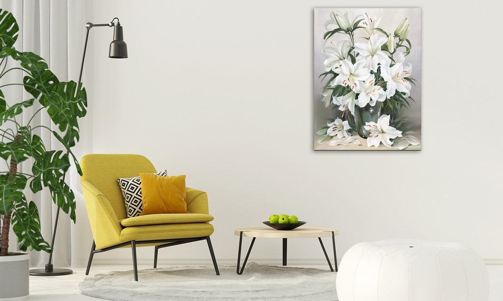 Lilies Wall Art Print on the wall