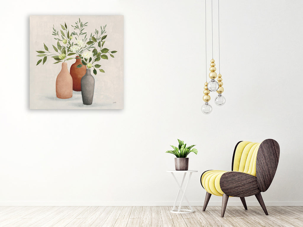 Natural Bouquet II Gray Wall Art Print on the wall