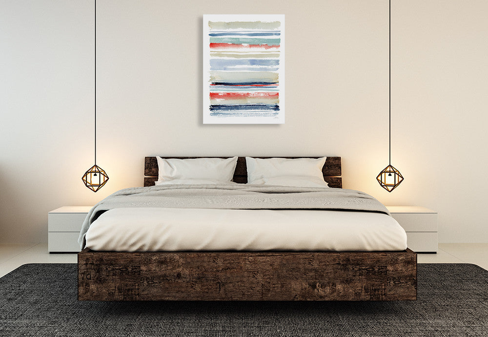 Nautical Stripes Wall Art Print on the wall