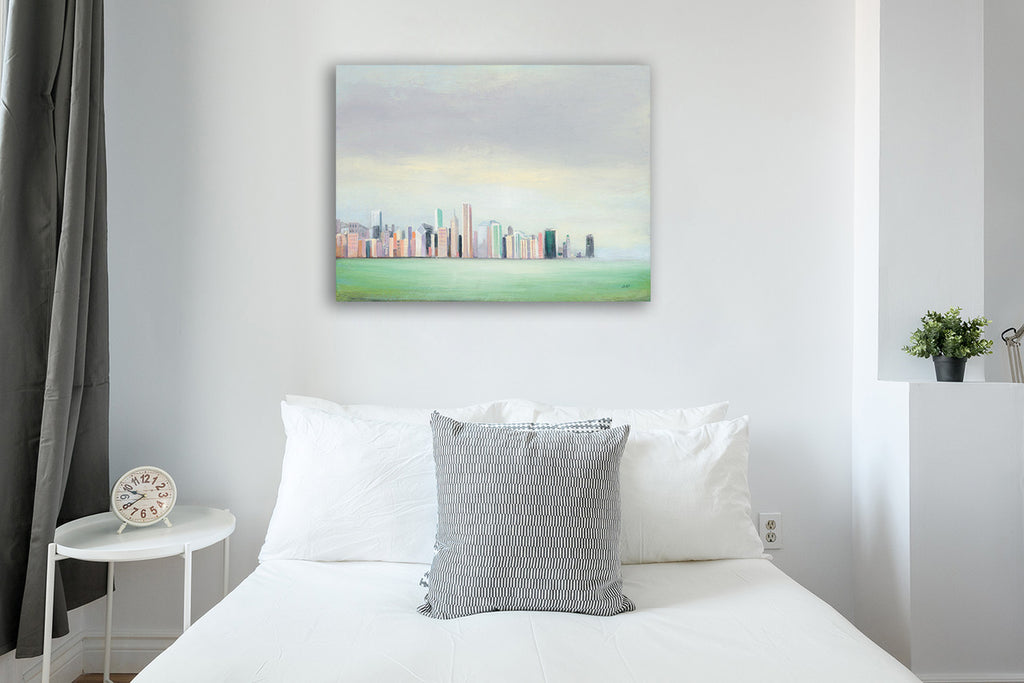 New York Skyline Wall Art Print on the wall