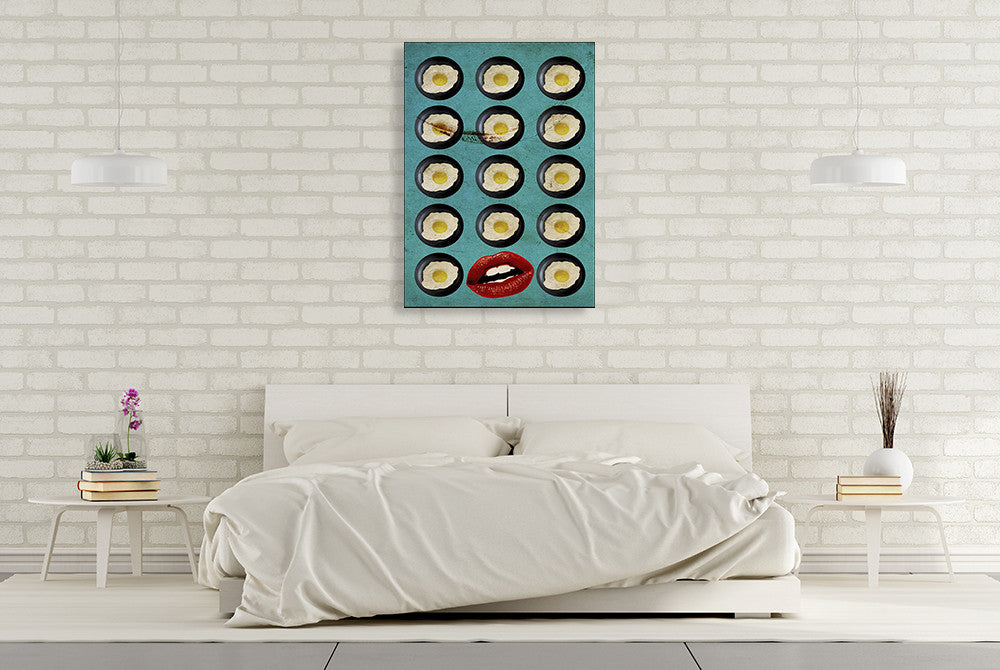 One Egg A Day Wall Art Print on the wall