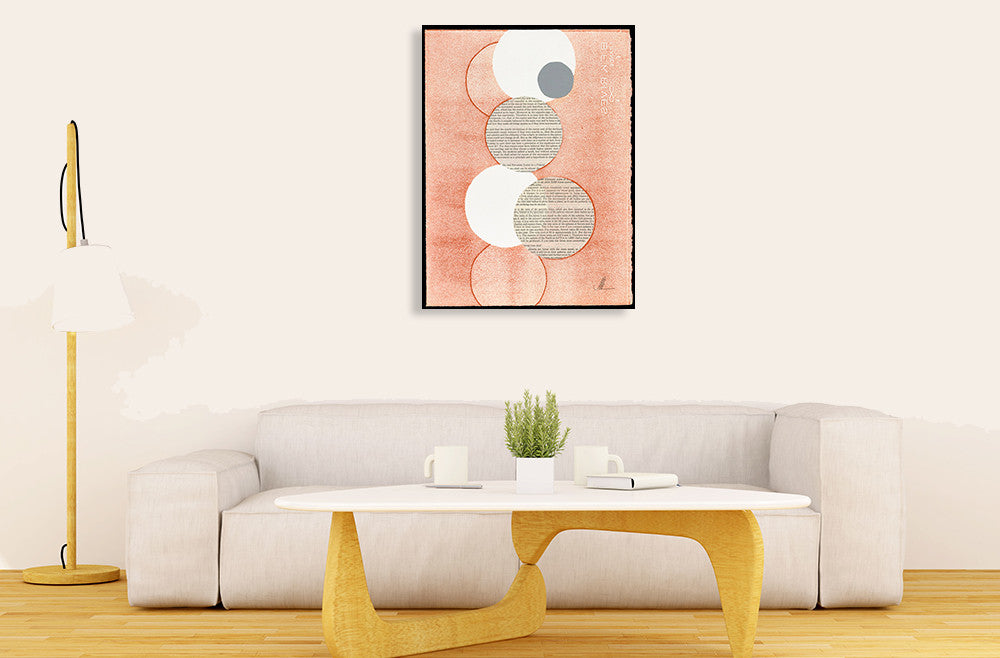 Orange Word Bubble Wall Art Print on the wall
