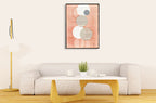 Orange Word Bubble Wall Art Print on the wall