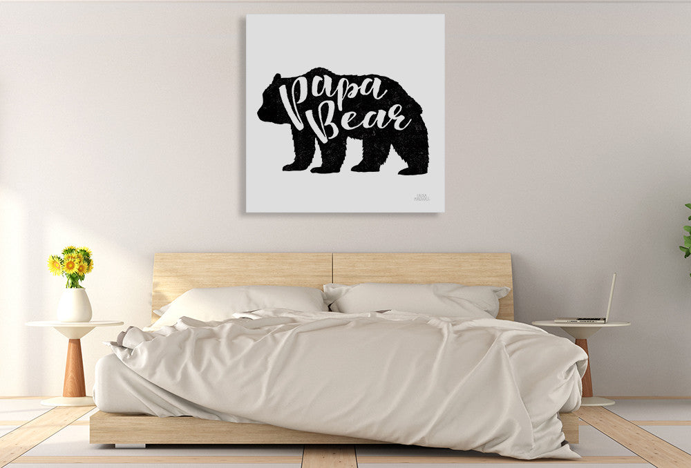 Papa Bear Wall Art Print on the wall