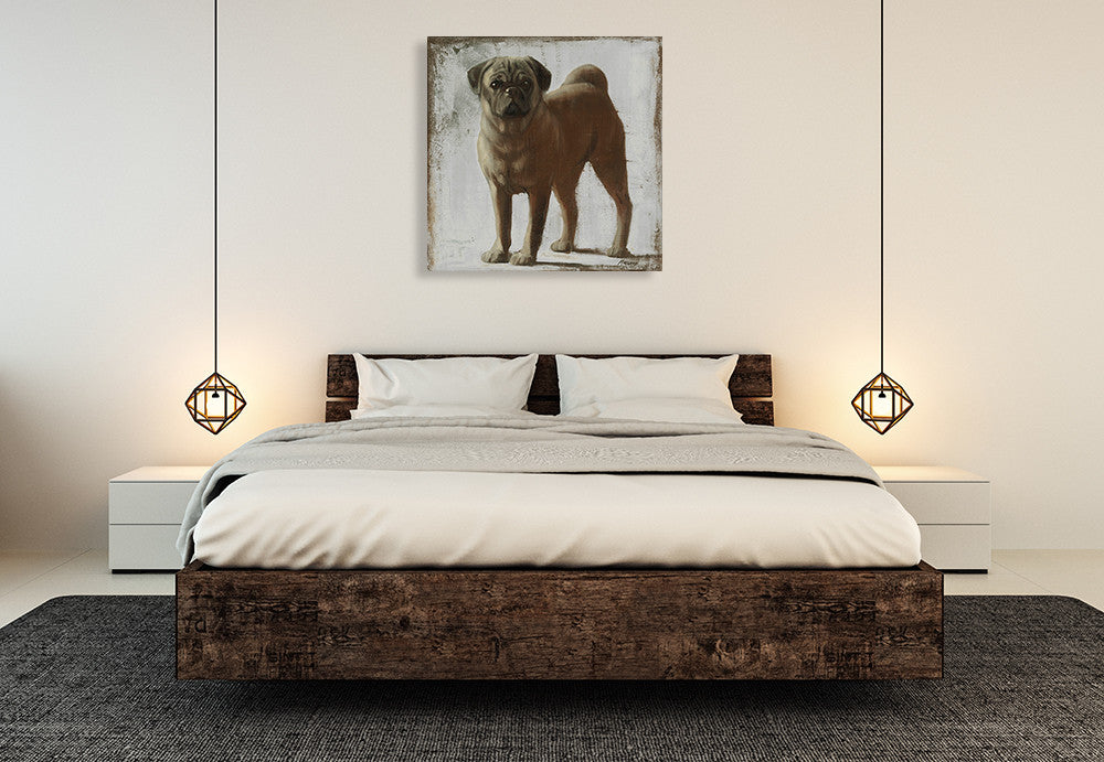 Pug Wall Art Print on the wall