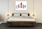 Rainbow Feathers IV Wall Art Print on the wall