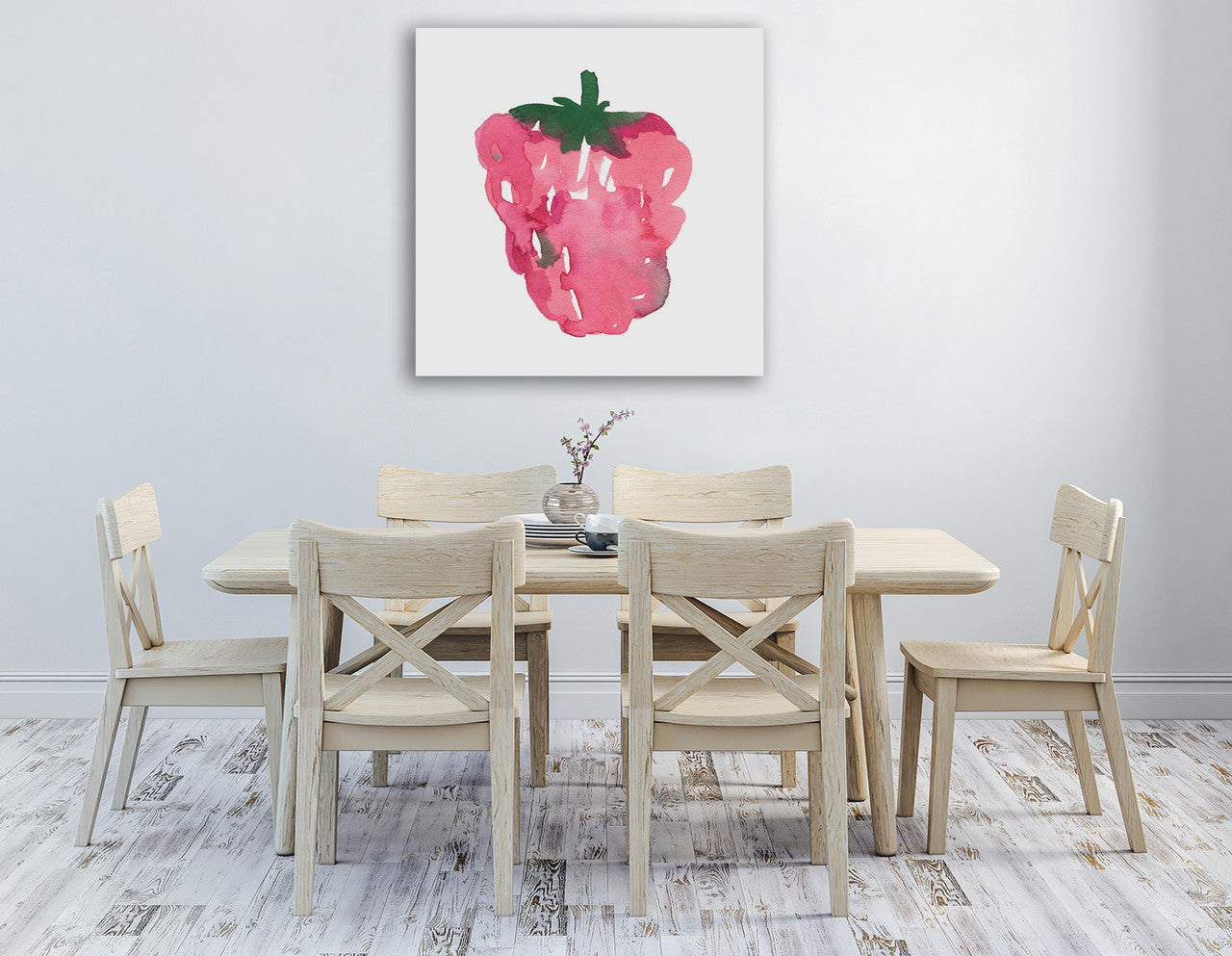 Raspberry Wall Art Print on the wall