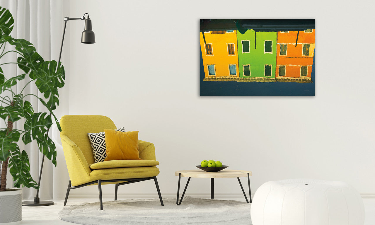 Reflections of Burano IX Wall Art Print on the wall