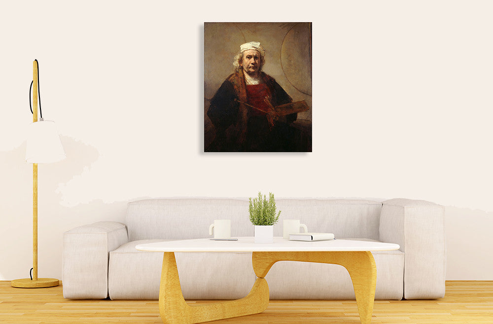 Self Portrait With Two Circles Rembrandt on the wall