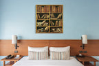 Shelves with Books Wall Art Print on the wall