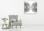 Silver Sunburst II Wall Art Print on the wall