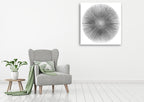 Silver Sunburst I Wall Art Print on the wall