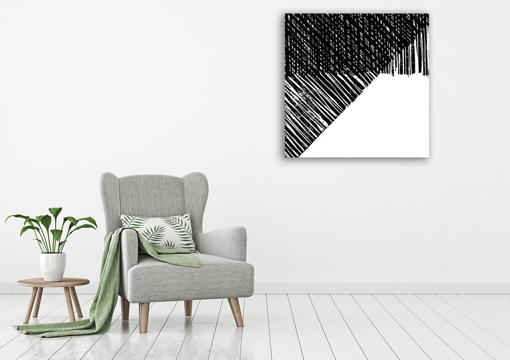 Starkly Lined C Wall Art Print on the wall
