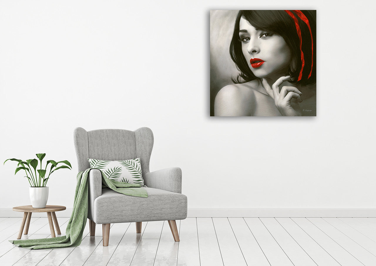 Strawberry Red Wall Art Print on the wall