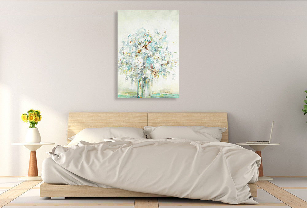 Textured Bouquet Wall Art Print on the wall