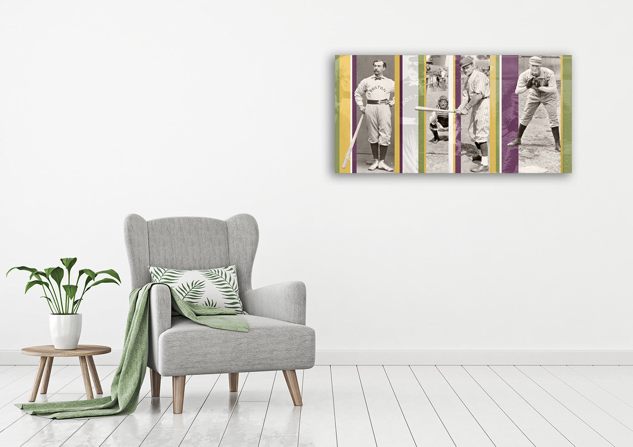 Vintage Baseball Wall Art Print on the wall