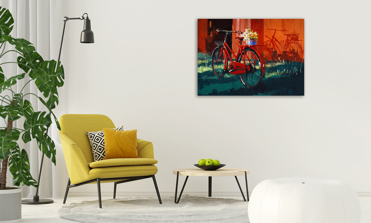 Vintage Bicycle Wall Art Print on the wall