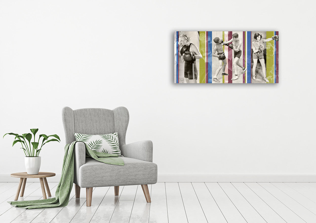 Vintage Boxing Wall Art Print on the wall