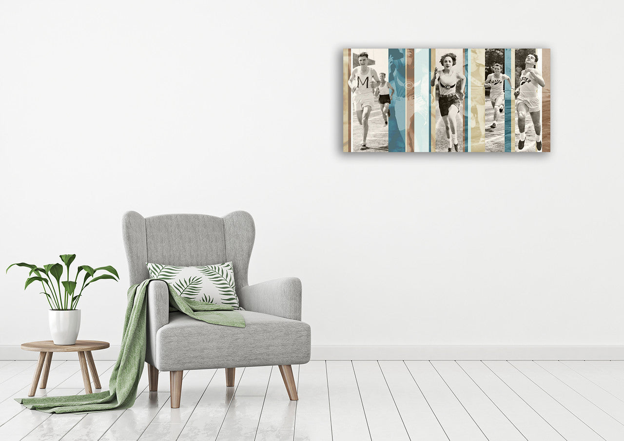 Vintage Running Wall Art Print on the wall