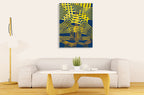 Yellow Arrow Wall Art Print on the wall