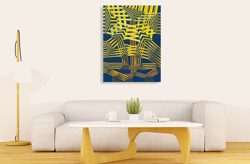 Yellow Arrow Wall Art Print on the wall