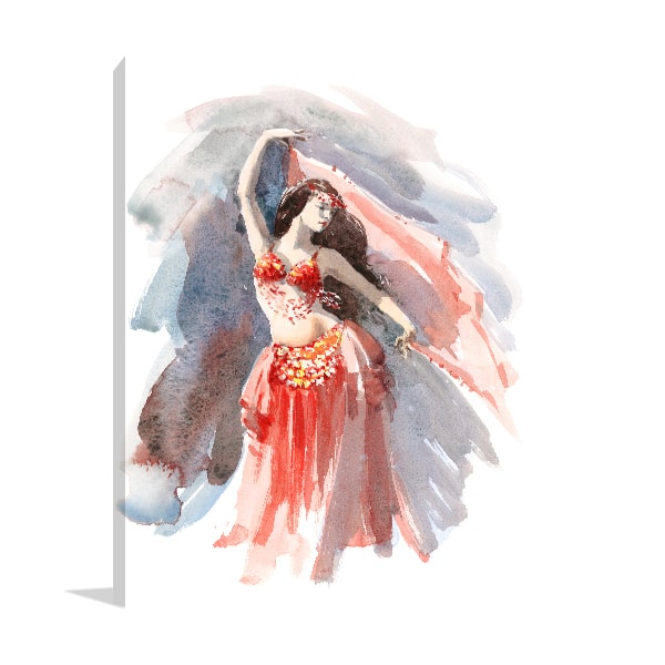 belly dancer watercolour art