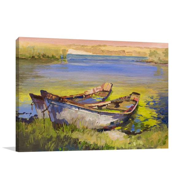 boat canvas direct water reflections in boat on lake canvas art print boat canvas direct water reflections in boat on lake canvas art print