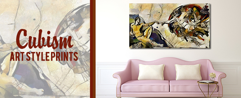 Cubism Art Style Prints On Bedroom Wall Decors